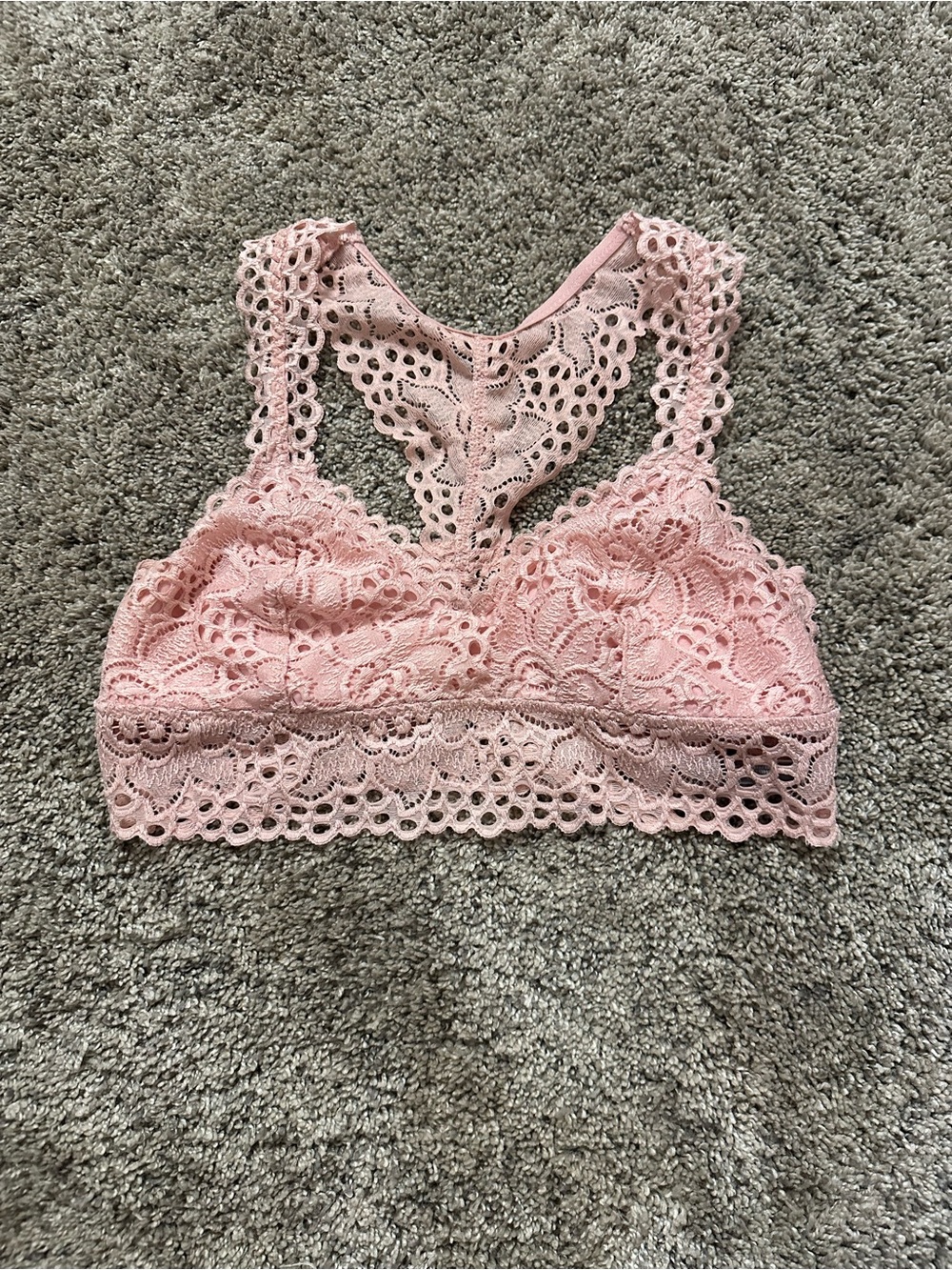 aerie Pink Lace Racerback Bralette